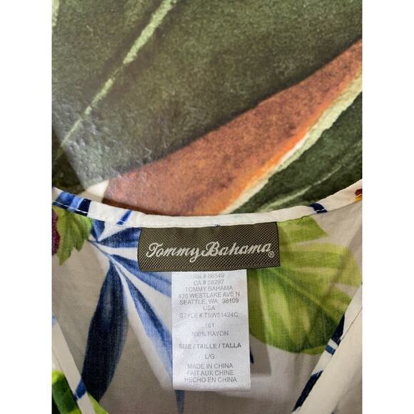 Tommy Bahama Large Oasis Breezy Jumpsuit Topical Hawaiian Drawstring Waist - Picture 4 of 6